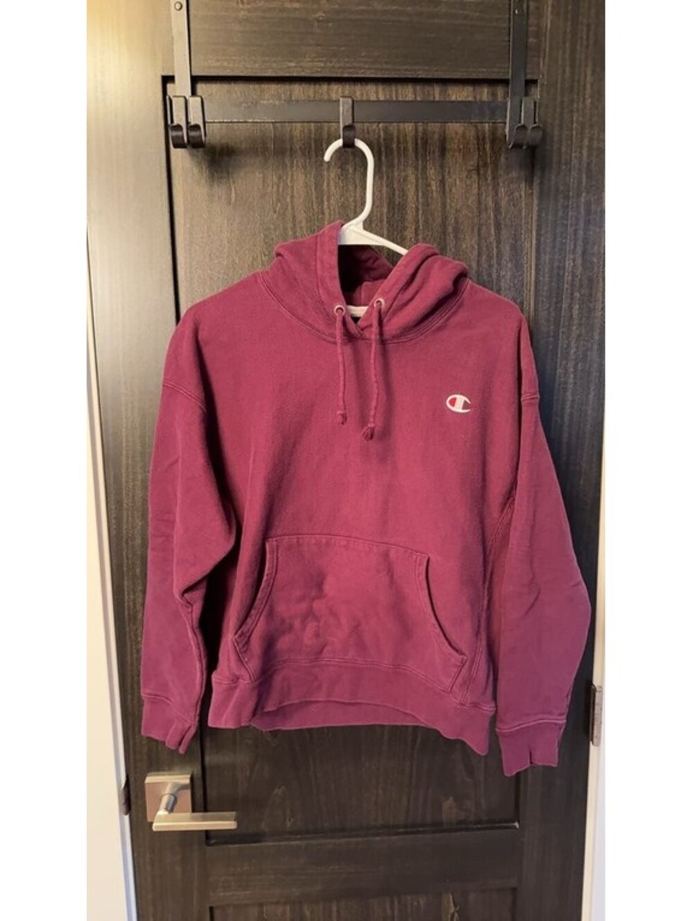 Champion Maroon Hoodie with Logo Boys Large 0217